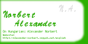 norbert alexander business card